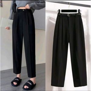 BIKXUKA - Quần công sở dáng baggy thường vải tuyết nhung cao cấp cạp cao túi chéo hàng đẹp Q05