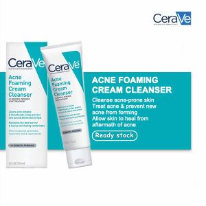 CeraVe Acne Foaming Cream Cleanser Acne Treatment Face Wash Hyaluronic Acid&Niacinamide Face Clean150ml