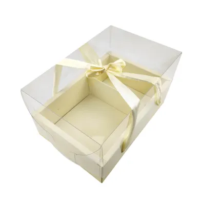 SHIOK Decorative Rectangular Transparent Flower Gift Box With 2 Compartment For Flower Arrangement/Gift BX1753