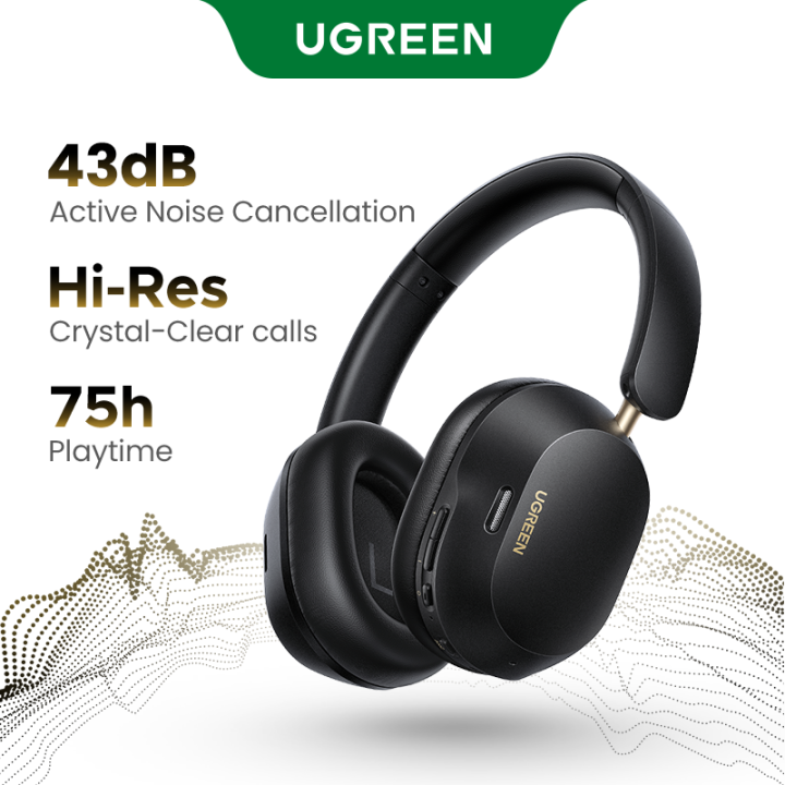 UGREEN Max5C หูฟังANC รองรับ Hi-Res ลดเสียงรบกวน 43dB Bluetooth 5.4 ใช้งานได้ 75 ชม. มีไมค์ในตัว สำหรับ iPhone/Samsung/คอมพ์ แบบครอบหู รุ่น: 35757