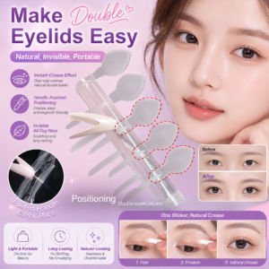 Invisible Double Eyelid Tape Natural Look Self Adhesive with Applicator Easy Positioning Precision Eyelid Lifter No Glue Eyelid Sticker Makeup Tool
