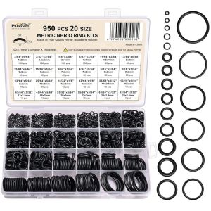 950/990PCS Universal Rubber O-Ring Assortment Kit for Auto Vehicle Faucet Plumbing Pressure Washer Air or Gas Sealing Repair OD:6mm-28mm Oring