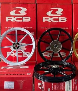 Mâm Vành Xe Máy RacingBoy 8 Cây Sirius 1.6-1.85 Trắng Đen