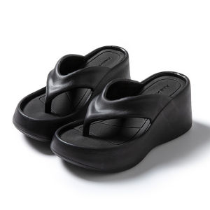 Free Shipping Summer Sandals High Heels New Thick-Soled Flip-Flops For Women Suitable For Outdoor Wear Non-Slip And Designed To Add Height