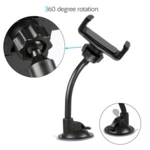 { NY ACC } HDD01 Holder HP Mobil / Holder HP Meja Jepit Leher Panjang 360° HDD-01