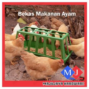 Chicken Feeder Container Tempat Ayam Makan Bekas Makan Makanan Ayam Itik Plastik Panjang Bird Poultry Feeding Tool