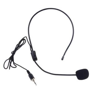 Black Threaded 3.5mm Wired Microphone for Head Wear Guide Condenser Mic For Loudspeaker for Tour Guide Teaching Lecture