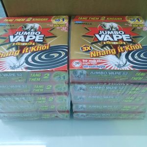 Combo 5 hộp nhang muỗi JUMBO S2 nhang ít khói cao cấp hiệu quả mạnh hơn gấp 3 lần loại 10 khoanh tặng 2