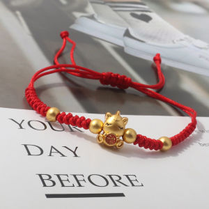 【Wealth Blessing】Year of the Horse Red String Bracelet for New Year Handmade Red String Bracelet Good Fortune本命年福马红绳
