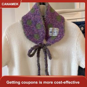【CANAMEK】 Mùa Đông Cô Gái Dệt Kim Earmuffs Màu Sắc Dễ Thương Phụ Nữ Chấm Dây Đeo Tai Bảo Vệ Phụ Nữ Ấm Áp Đa Năng Earflap