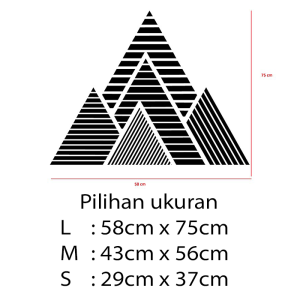 Stiker Dekorasi Unik Lucu Kaca Dinding Rumah Cafe Restaurant Kafe Office Home Decor Kantor Toko Hiasan Dinding Wall Custom Cutting Sticker Geometric Mountains