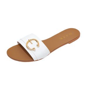 Womens Solid Color Casual Slides Slip On Lightweight Flat Seaside Slides Casual Daily Footwear
