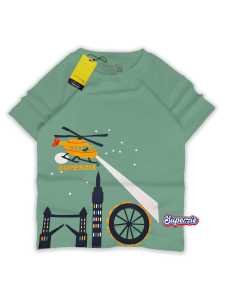 Kaos distro anak laki laki mobil adventure Baju anak cowok katun motif lengan pendek SPZ HELIKOP SAGE Abadigrosir
