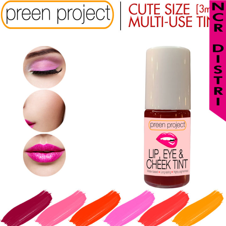 PREEN PROJECT NCR Long lasting lip tint , Best Eye Cheek and Lip Tint , natural water gel based