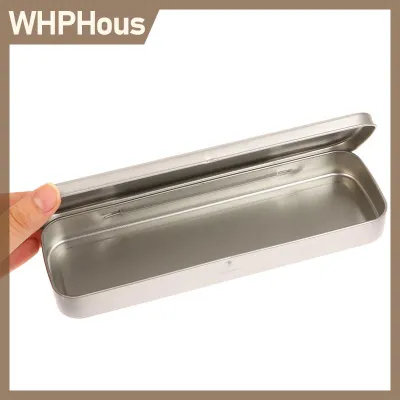 WHPHous Metal Pen Box Iron Box Versatile Metal Pencil Stationery Students Spacious Heavy Duty Pen Box Rectangular Fountain Pen Case