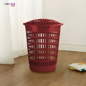 FR-C1257 Keranjang Baju Kotor Bulat Set Tutup Serbaguna / Laundry Basket Keranjang Cucian Pakaian