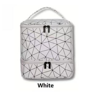 DROPASSIST 1640 READY STOCK Nail Organizer Manicure Bag Makeup Bag Cosmetic Organizer Bag 30 Grids Double Layer PU Nylon with Handle