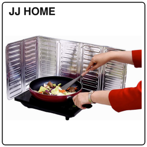 【JJ HOME】Foldable Aluminum Oil Splash Guard for Kitchen Stove Heat Resistant Cooking Protector Screen