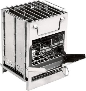 Wood Burning Camp Stove Camping Stove Folding Camp StoveCamp Stove Folding Stove Wood Burning Rocket Portable Backpacking Stainless Steel Light Folding Stove for Outdoor Hiking BBQ