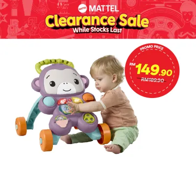 [CLEARANCE SALE] [ONLINE EXCLUSIVE] Fisher-Price Learn With Me Purple Monkey Walker Baby Learning Toy With Music & Lights (JFD92)