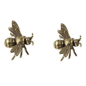 BEIBEI 2Pcs/set Chic Bee Statue Antique Miniatures Simulation Insect Ornaments Funny Solid Copper Honeybee Figurine Tea Pets