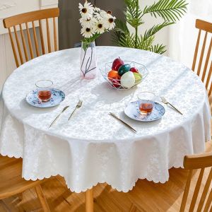 Round PVC Tablecloth Waterproof Insulate Plastic Oilproof Printed Pattern Wedding Party Restaurant White Table Cloth Decoration2026