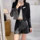 Spring and Autumn Light Luxury Design Sense Fashionable Versatile Cardigan Coat High Waist Simple Black Suit Coat Trendy. 