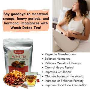 Tired of Irregular Periods and Painful Cramps? – Try Womb Detox Tea a Natural Herbal Solution to Regulate Menstruation Relieve Heavy Flow Cleanse Toxins Balance Hormones & Support Fertility Health