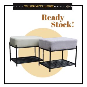 Corduroy Padded Shoe Bench / Foot Stool - FRM4021
