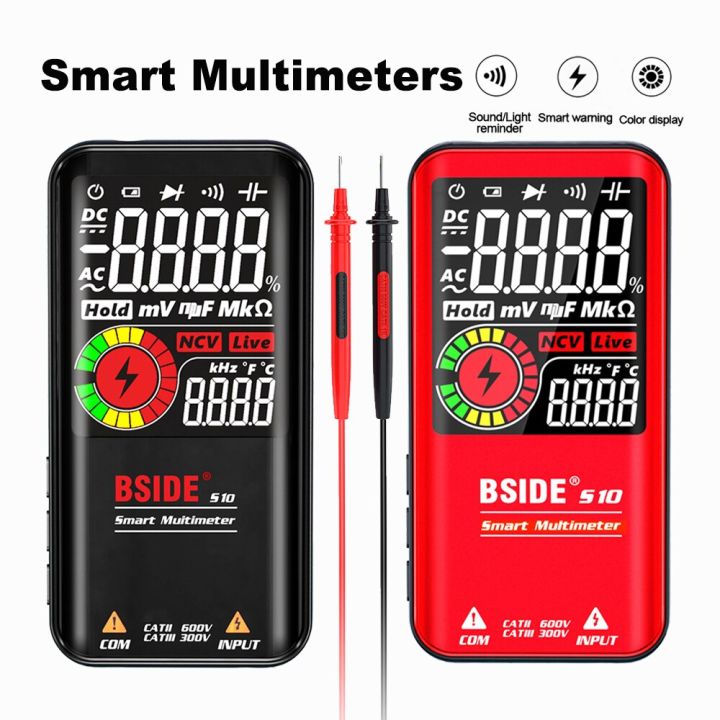 Bside S11s10 Digital Smart Multimeter Lcd 9999 Counts Smart Dc Ac Capacitor Tester Ohm Diode 7756