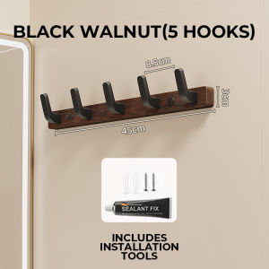 SG - Solid Nordic Wood Hooks Wall Door Hanger Hook Walnut High-end Coat Hook for Entrance Bathroom Kitchen