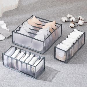MLADEN 6/7/11 Grids Underwear Storage Boxes Wardrobe Drawer Organizer Foldable Storage Boxes Stackable Socks Storage Box