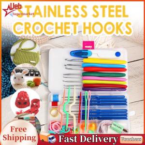 [Ueb]16 Size Crochet Hook Set Crochet Hook Ergonomic Knitting Needle with Case Long Crochet Needles Knitting Accessories