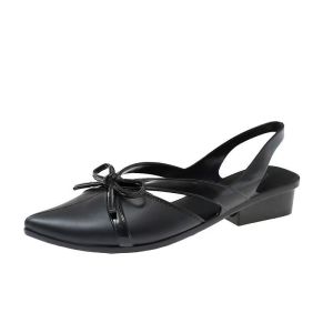 Free Shipping Elegant Pointed-Toe Bowknot WomenS 2026 Spring/Summer New Collection Versatile Slip-On Fashion Wedge Sandals