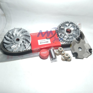 PAKET CVT Vanbelt Beat pop Beat esp Beat street Plus Roller K44 Rumah Roller Assy Set + Kipas Lawan