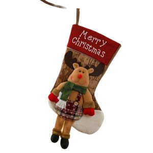 BLACKON Vải Túi quà Giáng sinh Hoạt hình Người tuyết Túi treo hình ông già Noel. Dễ thương Hươu Tất Giáng Sinh Trẻ em