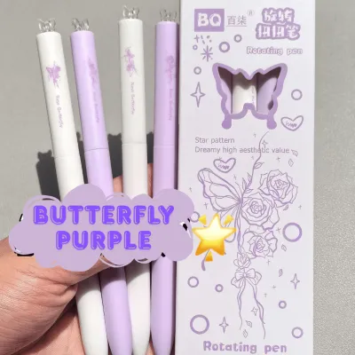 BOLPEN 1SET ISI 4PCS WARNA PASTEL COCOK UNTUK DAILY USE / TINTA HITAM 05 MM DENGAN HIASAN CHARM PADA BAGIAN UJUNG