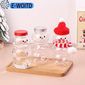 E-WOITD 500ML Christmas Snowman Water Bottles Milk Tea Bottles Coffee Juice Portable Drinking Bottle For Milk Tea Shop Home Juice Cup