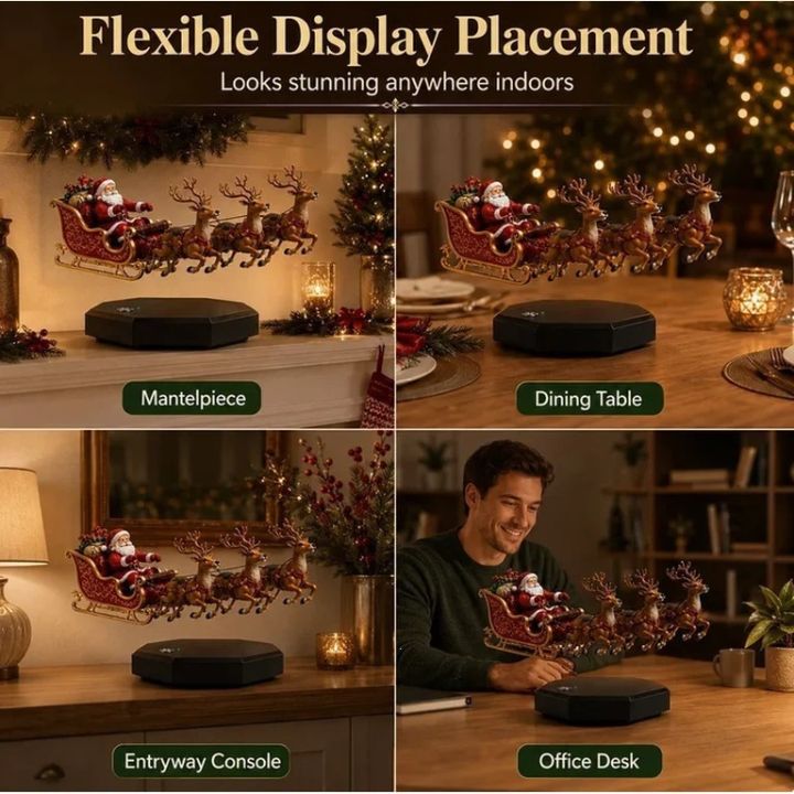 Magic Christmas Room Decoration, Santa Claus Sleigh Floating Ornament ...