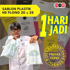 Plastik Sablon Packing Olshop Plong Murah 20x28 Free Design Isi 100