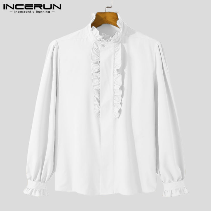 [Perfectly] INCERUN Mens Gothic Casual Shirts Long Sleeve Party Botton ...