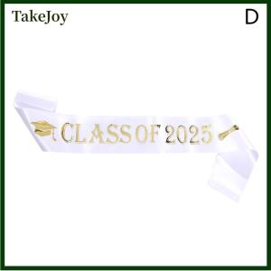 TakeJoy Graduation Decoration Class Of 2025 Satin Sash Glitter Black Blue Congratulation Graduation Party Decoration Supplies