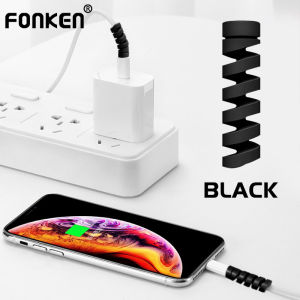 FONKEN 1PC Universal Cable Protector Cable Winder Cord Bite Spiral Wire Organizer Protector Earphone Cover