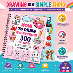 110 Pages Kids Coloring Book 300 Cute Pattern Cartoon Graffiti Drawing Early Learning Painting Book