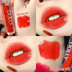 Son Lì Kem DOLLY DIAMOND VELVET Không Chì Cao Cấp NEW 2022 Màu Cam Đỏ
