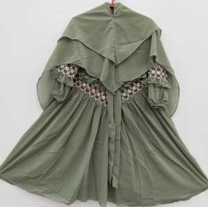 Gamis syari cerutti babydoll Anak usian 4/5 tahun model SGR #segi tiga renda