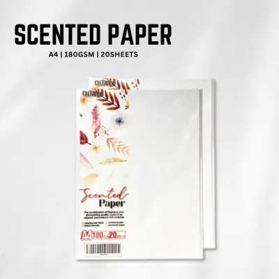 SaleZone - QUAFF Scented Paper White Glitterized Pearl Scent 180gsm Paper A4 for Book Marks | Invitations | Calling Card (20sheets/pack)