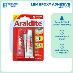 Lem Epoxy besi Araldite Rapid 5 Menit merah