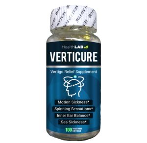 VERTICURE 100 capsules/ Bottle-Migraine Support Vertigo Support Nausea Support Motion Sickness and Tinnitus Relief