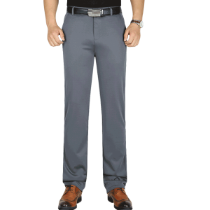 Men’s Ice Silk Suit Pants Summer Lightweight Suit Pants Business Casual Ankle Length Pants Comfortable Breathable High Elasticity